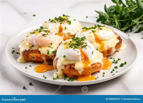 Eggs Benedict Toasted English Muffins Poached Eggs And Delicious Buttery Hollandaise Sauce