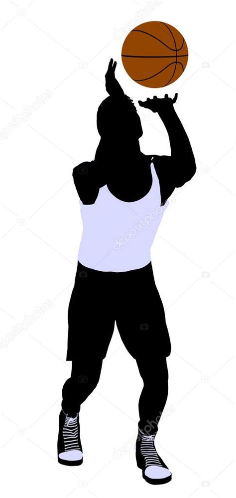 African American Basketball Player Illustration Stock Photo