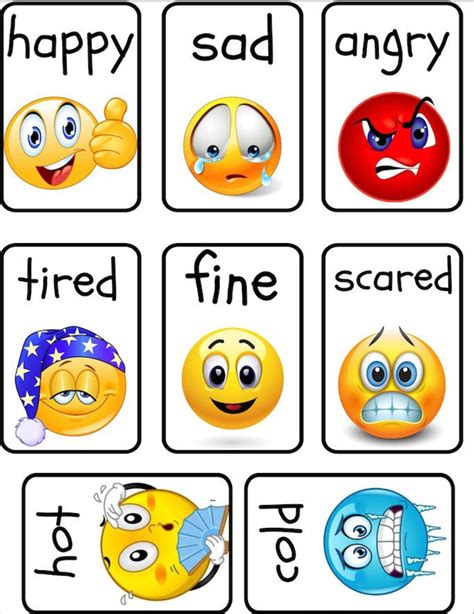 Printable Emoji Emotion Flashcards Etsy