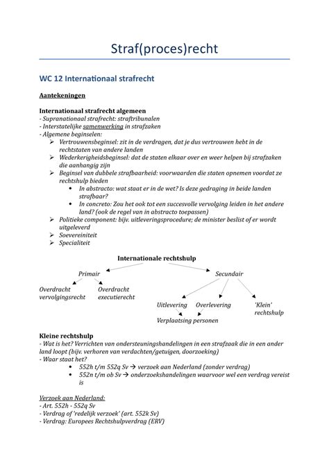 Straf Proces Recht Werkcollege 12 Straf Proces Recht WC 12