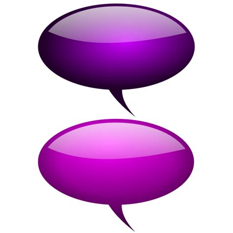 Purple Speech Bubbles With Reflections Vector Drawing Free Svg