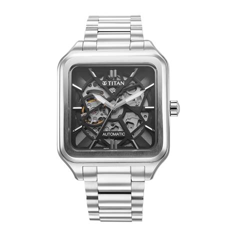 Titan Automatics Anthracite Analog Silver Dial Stainless Steel Strap