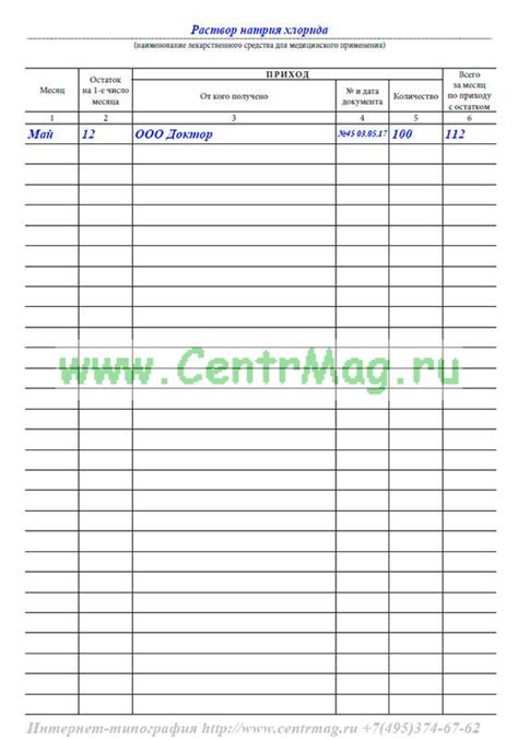 Журнал учета лекарственных средств с ограниченным сроком годности ...