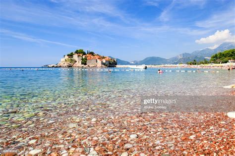 Sveti Stefan Beach And Island On The Adriatic Sea Montenegro High Res