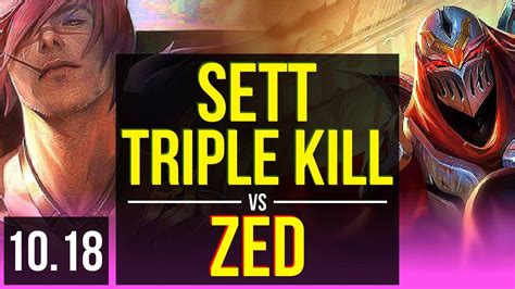 Sett Vs Zed Mid Early Solo Kills Triple Kill Kda Kr