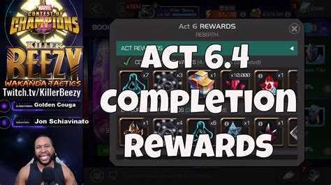 Act 6 Chapter 4 Completion Rewards L Marvel Contest Of Champions Youtube