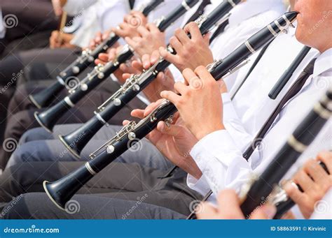 Musicians Playing Clarinet In Street Orchestra Stock Photo - Image ...