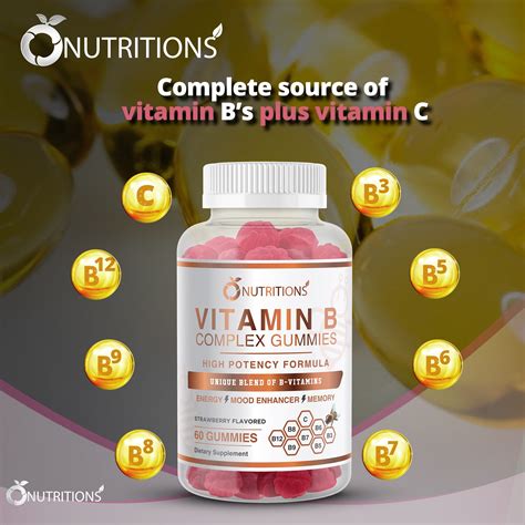 Vitamin B Complex Vegan Gummies With Vitamin B12 B7 As Biotin B6 B O Nutritions