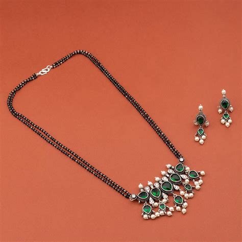 Green Tanmani Pendent Mangalsutra Shri Krishna Pearls