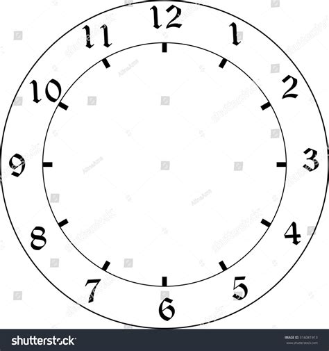 Clock Face Vector Illustration Black White Stock Vector (Royalty Free) 316081913 | Shutterstock