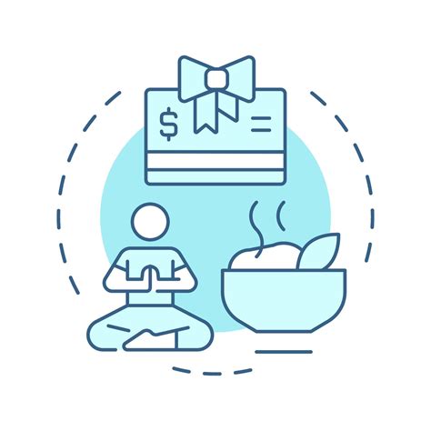 Perks soft blue concept icon. Payment benefits, salary. Meditation, relaxation. Wellness