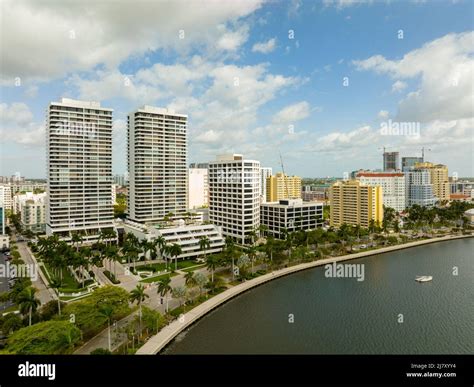 Aerial drone photo Downtown West Palm BEach WPB FL Stock Photo - Alamy