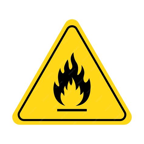 Icono De Advertencia De Incendio Signo Inflamable Peligro Químico