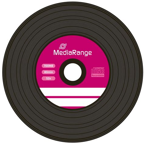 50 Mediarange Rohlinge CD R Vinyl Black Dye 80Min 700MB 52x Spindel