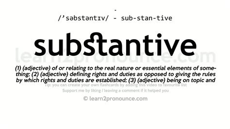 Substantive Pronunciation And Definition YouTube