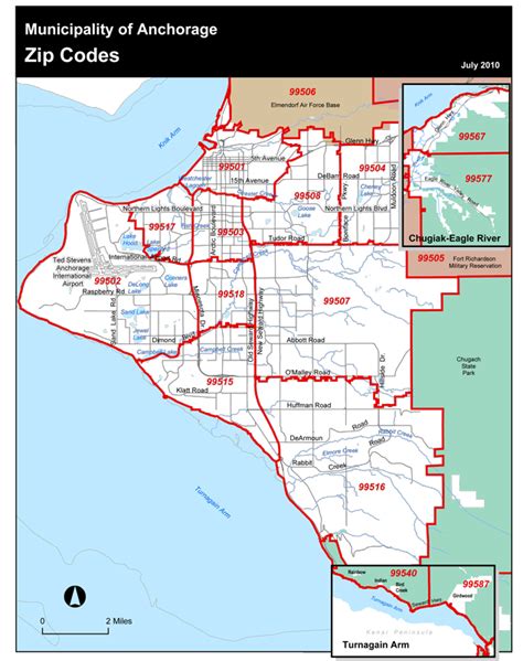 Anchorage Alaska Zip Code Map Map Vector