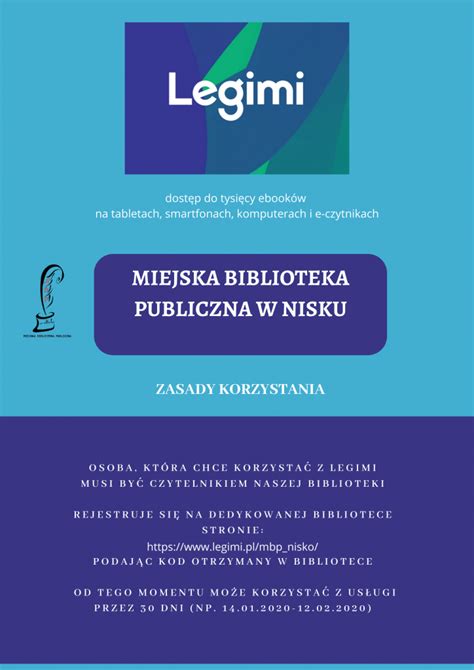 Legimi Zasady Korzystania Miejska Biblioteka Publiczna W Nisku