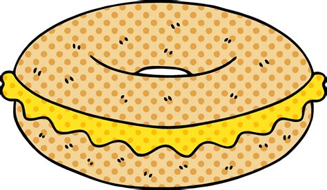 quirky comic book style cartoon cheese bagel 10039725 Vector Art at Vecteezy