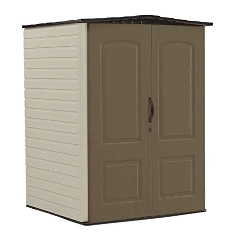 Rubbermaid Medium Vertical Resin Weather Resistant Outdoor Storage Shed 5 Ft X 4 Ft Putty