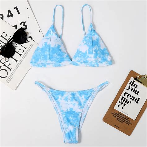 Sexy Bikini Micro Women S Swimsuit 2021 Tie Dye Mini Thong Bikinis Set