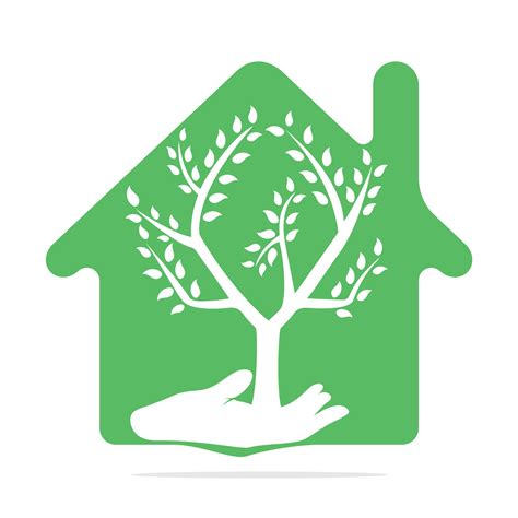 Hand Tree And House Logo Design Natural Home Care Logo Spa Logo