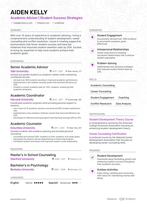 Academic Advisor Resume Examples Guide For