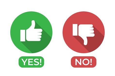 Premium Vector Yes And No Icon With Thumbs Up And Thumbs Down