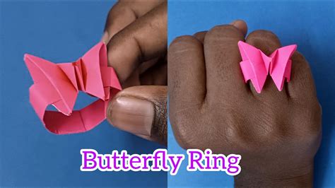 How To Make Butterfly Ring Paper Butterfly Ring Paper Ring Easy