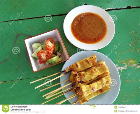 Pork Satay Thailand Stock Image Image Of Food Pork 105034935