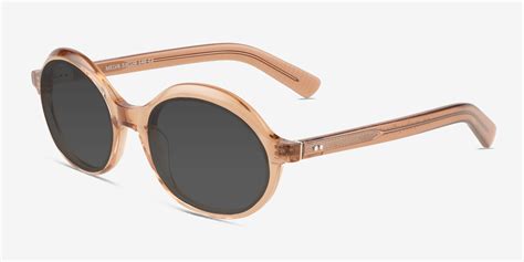 Melva Oval Clear Brown Frame Sunglasses For Women Eyebuydirect