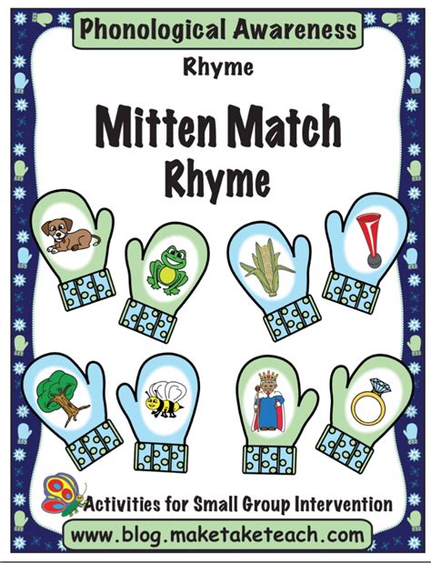 Mitten Match Activities For Rhyme Beginning Sounds And Vocabulary