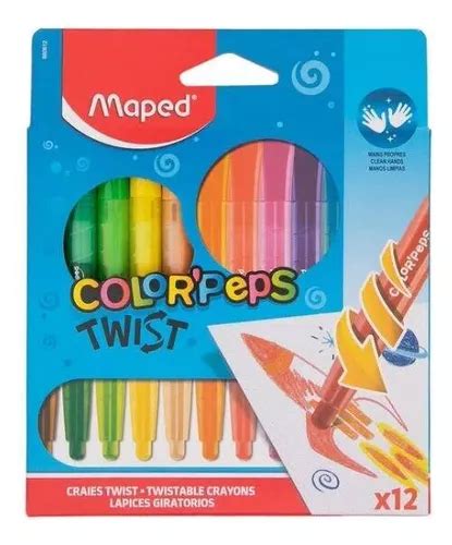 Giz De Cera Retrátil Twist Color Peps 12 Cores Maped Parcelamento