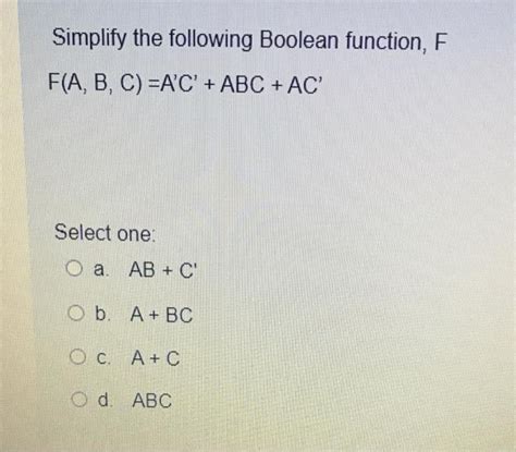 Answered Simplify The Following Boolean Bartleby