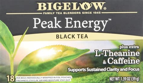 Amazon Bigelow Black Tea Peak Energy Plus Extra L Theanine