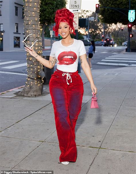 Cardi B Debuts Vibrant Red Hair Color And Rocks A Matching Fiery Outfit