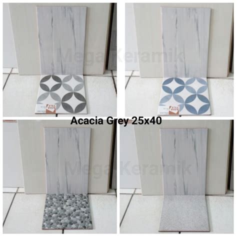 Keramik Dinding Kamar Mandi Kilap 25x40 Acacia Grey Shopee Indonesia