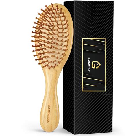 Bamboo Hair Brush For Hair Growth Natural Bamboo Bristles Detangling