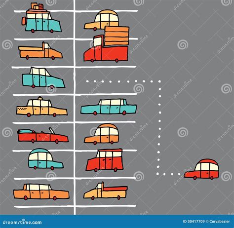 Vector Cartoon Parking Spot Stock Vector - Illustration of taxi, parking: 30417709