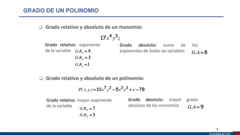 Solution Grado De Un Polinomio Tipos De Polinomios Operaciones Con