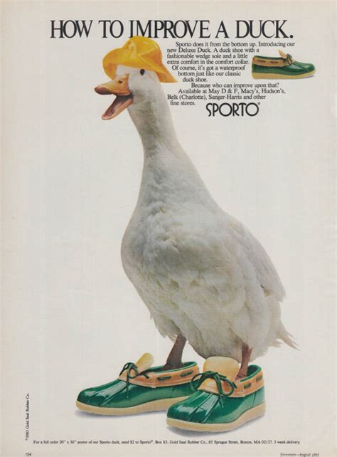 How to Improve a Duck: Sporto Deluxe Duck Shoes ad 1983