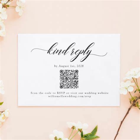 Classic Elegant Script Wedding Qr Code Rsvp Card Zazzle