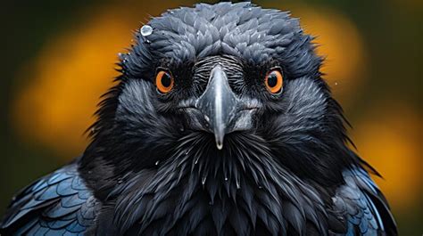 Premium Photo | Close up of a raven with brown eyes generative ai