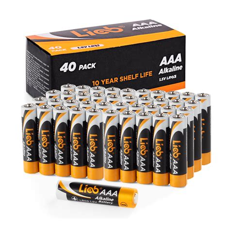 LiCB AAA Batteries 40 Pack Triple A Alkaline Batteries Long Lasting