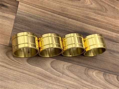 Vintage Brass Napkin Rings Piece Set Baldwin Devon Napkin Rings