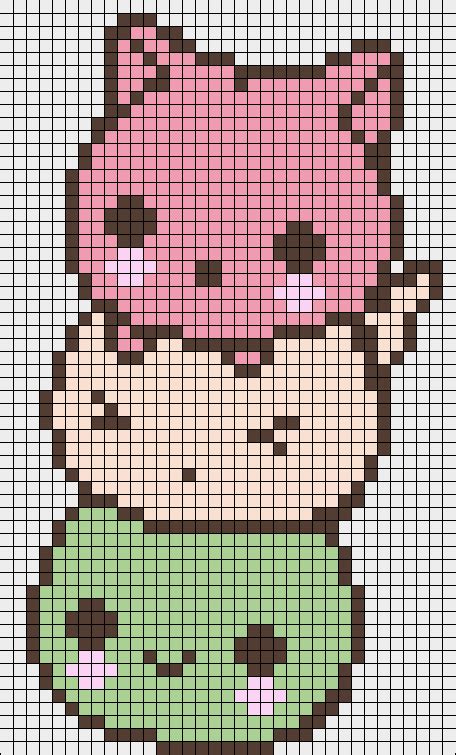 Anime Pixel Art Grid Easy - Pixel art kawaii with grid junk food ...