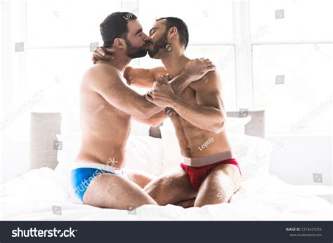 Handsome Gay Men Couple On Bed Stock Photo Shutterstock