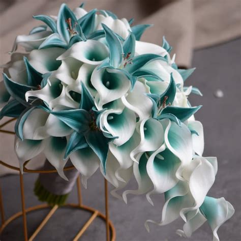 Teal Calla Lily Bouquet Etsy