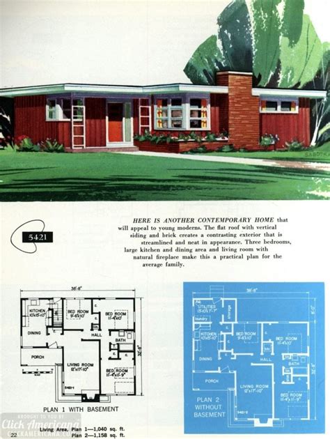 130 Vintage 50s House Plans Used To Build Millions Of Mid Century