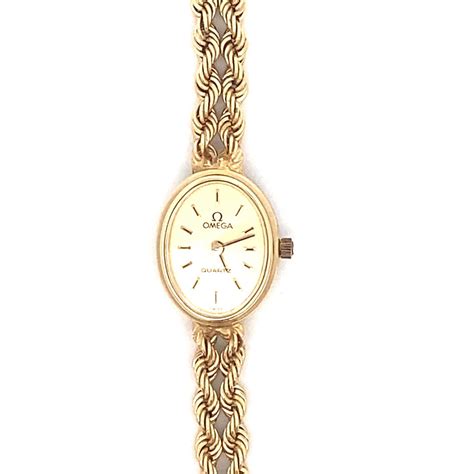 14k Yellow Gold Omega Wrist Watch Diamond Vault Of Troy