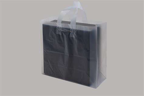 X X Clear Frosted Loop Handle Plastic Bags Mil